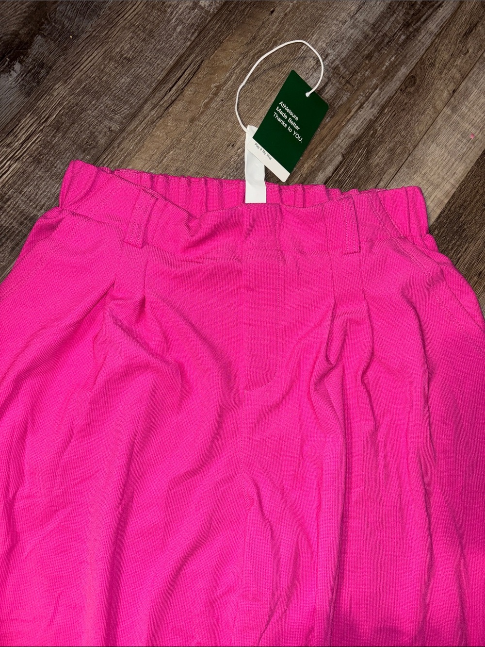 HALARA Bright Hot Pink Wide-Leg Waffle Pants - Picture 3 of 4